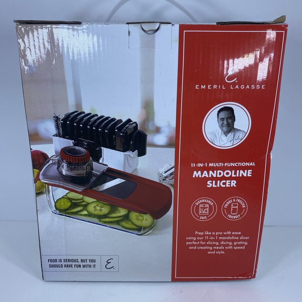 Emeril Lagasse 11-Piece Multi-Functional Mandoline Slicer Set Red Kitchen Tool